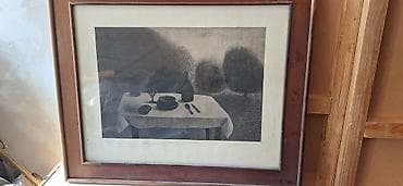 mali razanj za pilice: Grafika u okviru – potpisano C. Dimovski, 1977 - Tehnika: crno-bela — 7