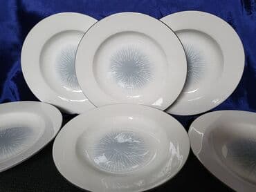 Kuhinjski setovi: Tanjiri,vintaz,novi porcelanski. Novi tanjiri,perfektan beli,tanji — 1