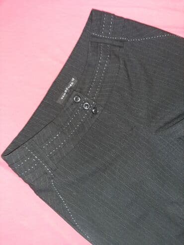 tunika i pantalone: Elegantne pantalone tamno sive boje sa sivim prugicama i lepim — 2