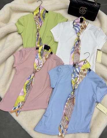 stanlio i onlio: ✅Ženske kratke majice sa maramom– elegantan basic sa modnim detaljem — 2