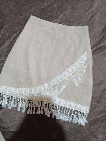 Mini suknja sa čipkom – XS/S (EU 34, US 2) - Boja: bež/šampanj sa