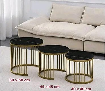 stolovi za nokte: Set modernih stolića MILANO – 3 komada – imitacija mermera? Unesite — 2
