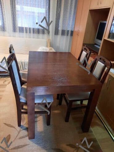 sto i stolice za kuhinju forma ideale: Kocka sto 
Dimenzije: 40
Cena: 180 e 
Stolice rupa 
Cena: 31e po kom — 1