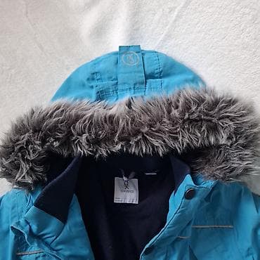 drvena kuhinja za decu: Dečija zimska jakna Okadi (Okaïdi), tirkizno-plava sa tamnoplavim — 3