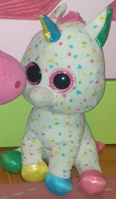 svetleca haljina za devojcice: TY BEANIE BOOS jednorog original plisana igracka Harmony. Ogromna — 1