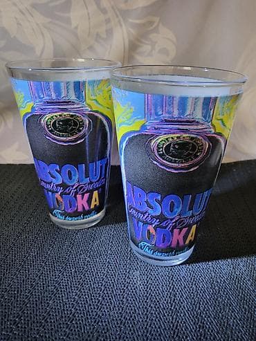 soljice za espreso: Case za zestoko pice kol.Andy Warhol iz 80ih. Case Italija Bormioli — 1