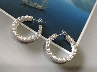 srebrni nakit novi sad cene: Hoop earrings, Material: Silver — 1