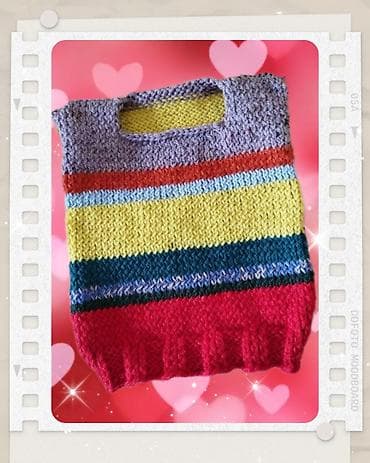 new yorker helanke: Prsluk novi dečiji ručno pleteni vel 2, obim ispod pazuha 50 cm — 1