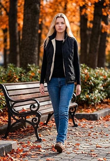 Prsluci: Ženski termo prsluk – crni, lagan i topao - Krojen bez rukava sa — 4