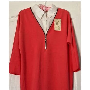 svečane haljine c a: Color - Red, Oversize, Long sleeves — 2