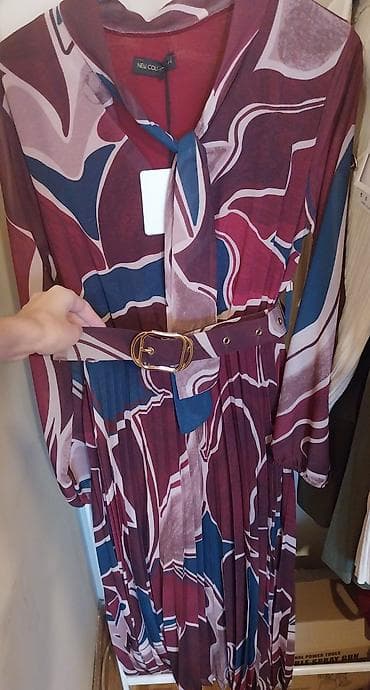 monsoon svecane haljine: Haljina sa printom + kaiš - Model: midi/duga plisirana haljina sa — 1