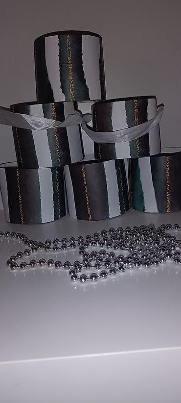 polovan sto: Set ukrasnih cilindričnih kutija – 6 komada 450 din - Dimenzije — 3