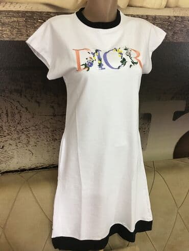 haljine secene ispod grudi: Dior M (EU 38), color - White, Short sleeves — 1