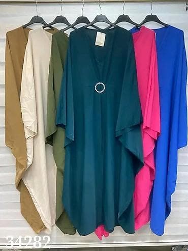 torba dj: Elegantna duga kaftan/abaja haljina sa V-izrezom i širokim rukavima — 5