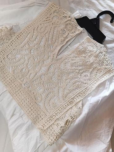 haljine svecane beograd: Bela haljina sa pamučnim čipkanim prslukom - Model: midi haljina — 7