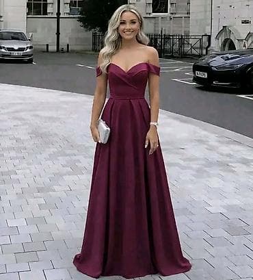 bodi slim: Elegantna duga večernja haljina sa spuštenim ramenima - Kroj — 2