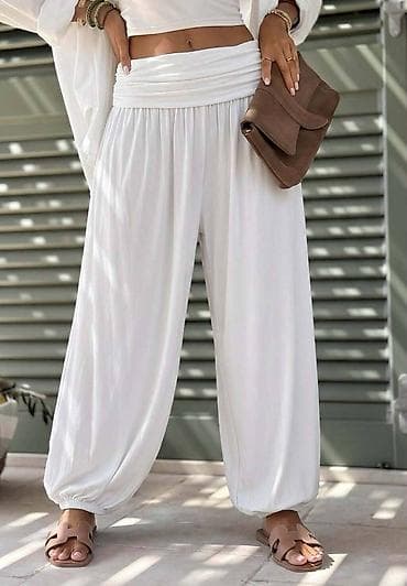 stradivarius s: Ženske pantalone harema kroja – lagane i lepršave - Model: široke — 1