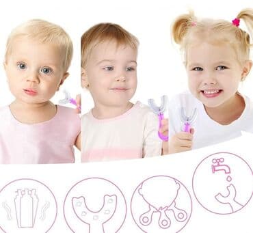 Polukružna kružna oblik U silikonska četkica za zube za decu ili kako na lalafo.rs Polukružna kružna oblik U silikonska četkica za zube za decu ili kako