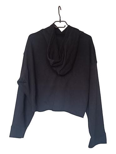 zara helanke sa prorezom: ZARA crni crop duks s kapuljačom – “MANHATTAN NYC” - Brend: ZARA - — 2