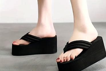 japanke sa platformom: Slippers 37, color - Black — 3