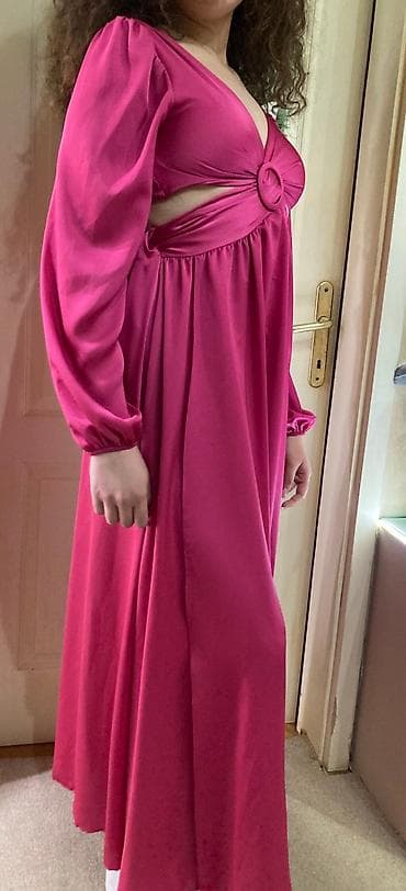 ramax nova kolekcija 2023: Nova sa etiketom satenska pink haljina uni veličine, do xl jer je guma — 4