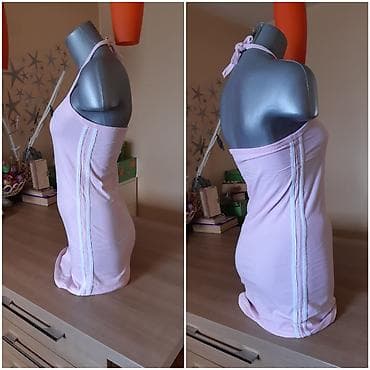 Muška obuća: Haljina/top na vezanje oko vrata u svetloružičastoj boji. - Model — 2