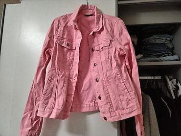 Sweatpants sets: Ženska teksas jakna u roze boji. - Klasičan kroj sa kragnom - — 3