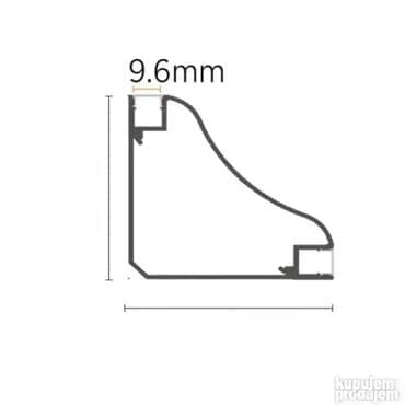 krep materijal za haljine: Šifra artikla: 555035 Artikal: Aluminijumski profil Boja: Bela IP — 3