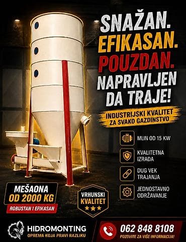 Profesionalna mešaona za stočnu hranu od 300kg do 3000 kg, sve vrste