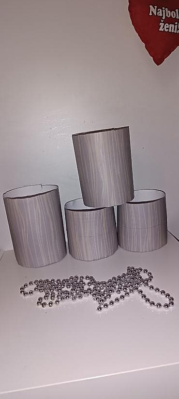 Figures: Set od 4 sive dekorativne abažure za lampe - Materijal: tanki — 4