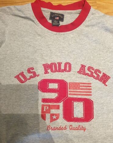 duks sa krznom: U. S. POLO ASSN original muski dux, majica dugih rukava, siva, sa — 1