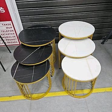 stolovi i stolice za dnevni boravak: 🪑✨ Set modernih stolića MILANO – 3 komada – imitacija mermera ➡💰 — 6