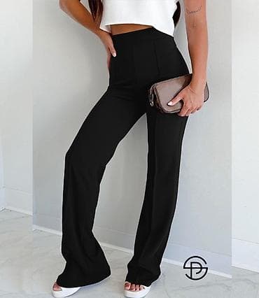 ramax pantalone: Ženske elegantne pantalone sa visokim strukom i širokim nogavicama — 4