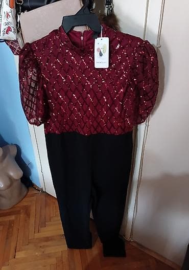 Haljine: SHEIN Modely elegantni kombinezon - Gornji deo: bordo/crveni til sa — 8