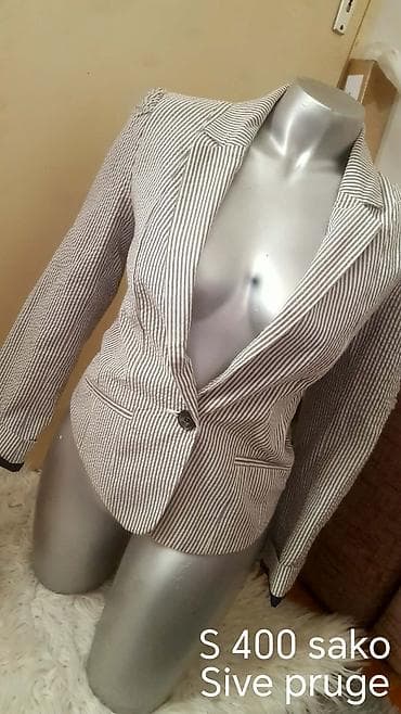 Muška obuća: Ženski blejzer sa prugama - Klasičan sako sa reverima, jednoredno — 3