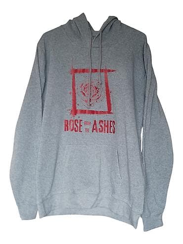Siva dukserica s kapuljačom “Rose from the Ashes” - Materijal: 100%