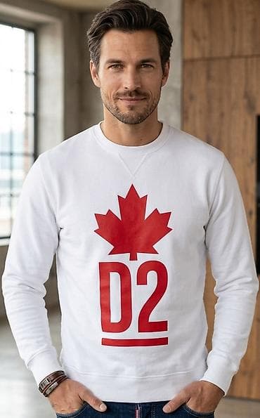 bonatti ruma: Muški duks sa printom “D2” i javorovim listom - Boja: bela osnova sa — 1