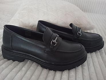 deichmann gumene čizme: Ženske kožne mokasine – crne - Materijal: prirodna koža (oznaka — 2