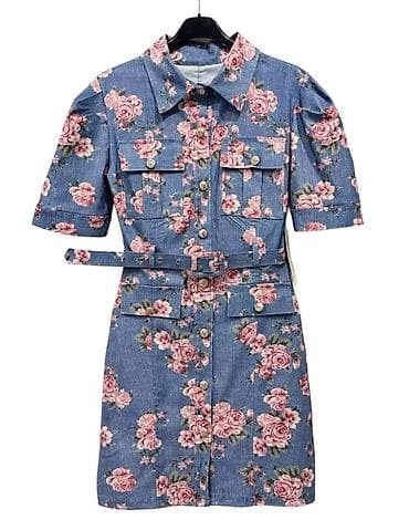 Haljine: ✅Džins mini haljina s cvetnim printom
✅3100 din — 2