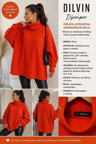 Prodajem moderan ženski oversize džemper poznatog turskog brenda na lalafo.rs Prodajem moderan ženski oversize džemper poznatog turskog brenda