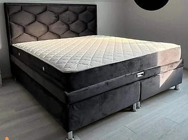 Boxspring bračni krevet sa uzglavljem i dušekom - Dimenzije: bračna