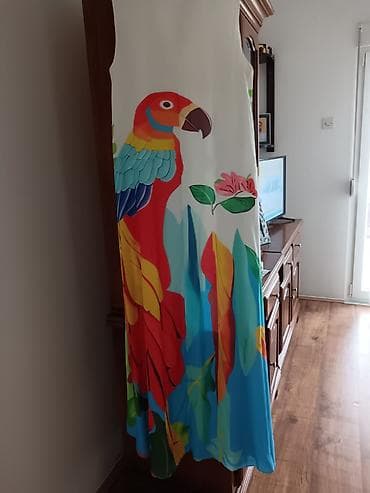 saim se majce: Letnja duga haljina bez rukava sa tropikalnim printom - Boja osnove — 3