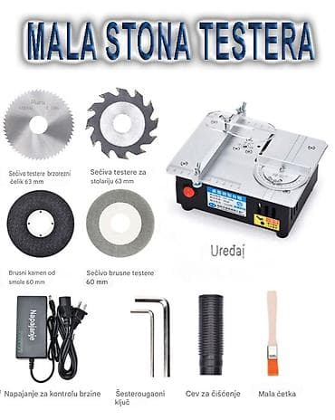 set malih gedora: Nova mala stona testera snaga 96W. Ima laserski izgravirane podeoke za — 1