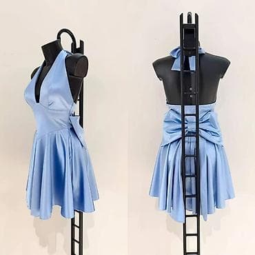 Haljine: Saten mini haljina sa otvorenim leđima i mašnom - Materijal: glatki — 6