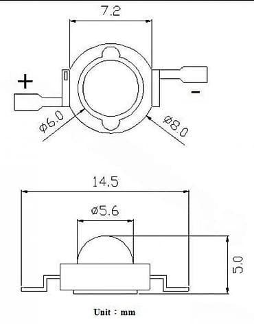 nožići za linorez: LED dioda 1W – hladno bela - Snaga: 1 W - Boja svetla: hladno bela — 4