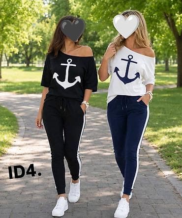 balmain majice cena: Ženski dvodelni trenerka komplet – Nautical Anchor, ID4. - Gornji — 4