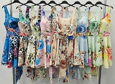 nike roze: Ženska kratka haljina A-kroja sa cvetnim printom - Silueta: struk — 3