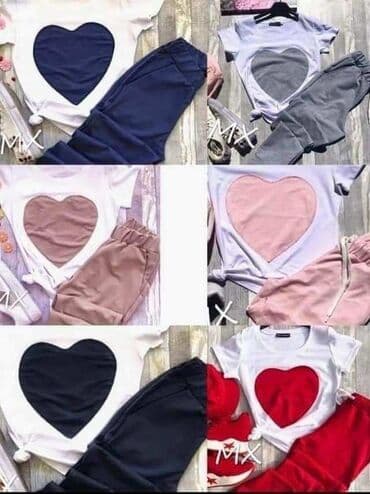 pull and bear suknje: Pamucni srce 💖 kompleti 🌟 Srce trenerka 3700din,srce suknja 2800 din — 3