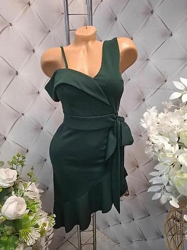 deichmann papuce na stiklu: Elegantna ženska haljina bez rukava, sa asimetričnim preklopom i — 4