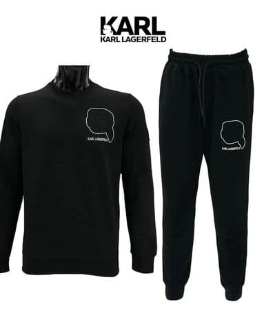 tech fleece krem: Komplet, S, Karl Lagerfeld, bоја - Crna, Pamuk — 1